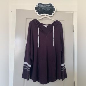 Market & Spruce purple kallon brushed knit hoodie